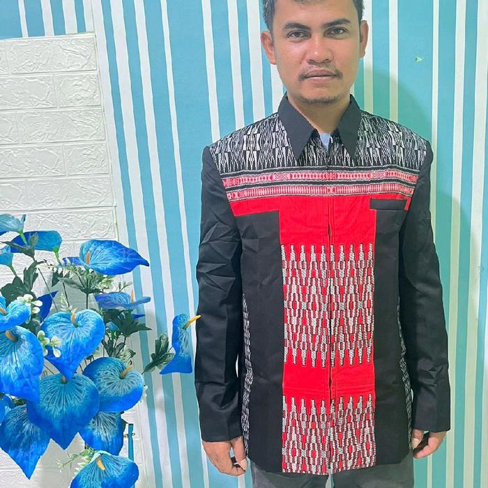 JASKET JAS PRIA MOTIF ULOS