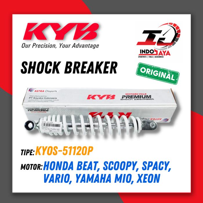 Indra Motopart - [New] SHOCKBREAKER KAYABA KYOS-51120P PUTIH UNTUK MOTOR MIO / VARIO / BEAT / SOKBRE