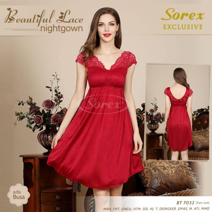 NEW BAJU TIDUR WANITA DEWASA NightGown LINGERIE Satin Premium Elegant Look Sorex 7052 ORIL