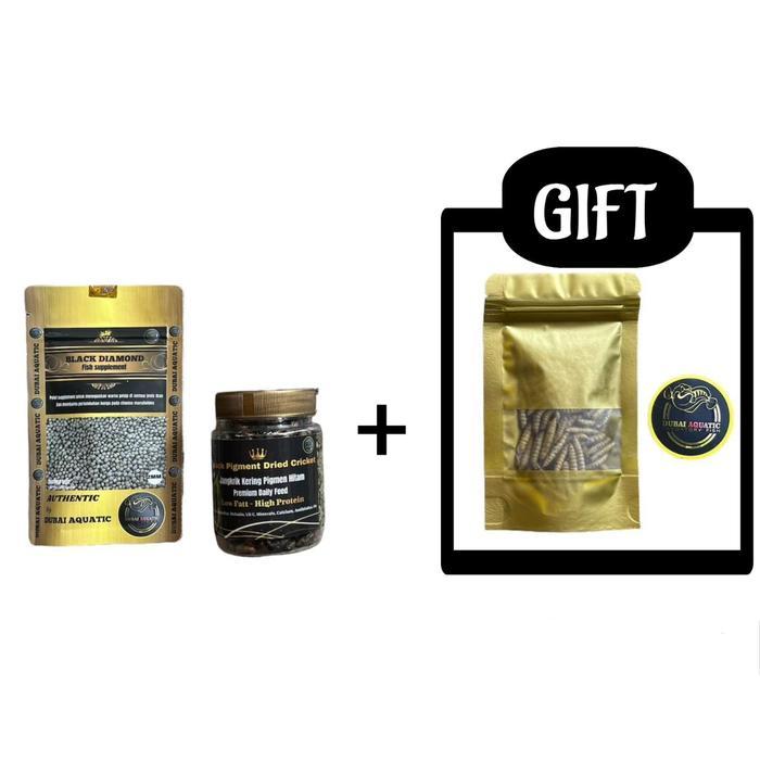 Paket bundling black diamond + jangkrik kering toples + gift 1pcs maggot sachet