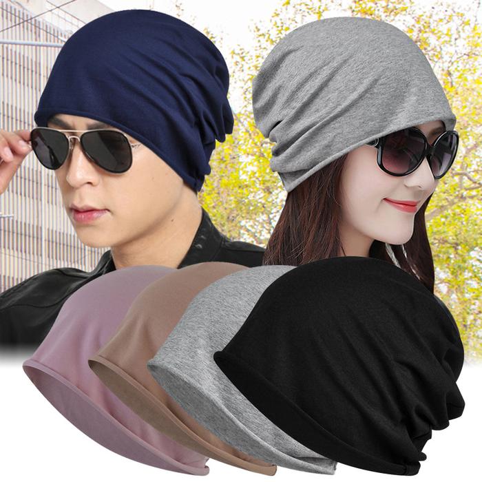 Spring Summer Cotton Headscarf Women Breathable Sleeveless Single Layer Cover Head Hat Men Edge Wave