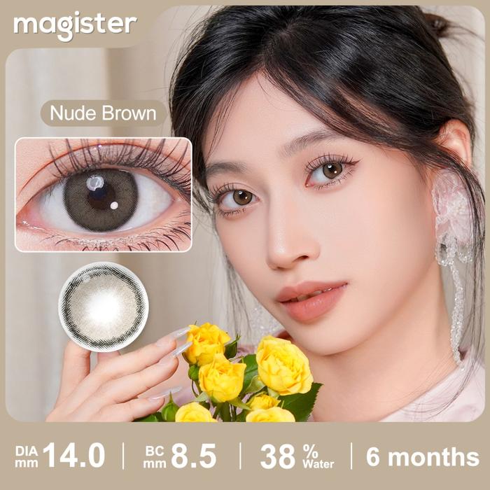 Magister Softlens Minus 14mm Roze Seri Soflens Minus Normal Soflen Grey Brown 6Months