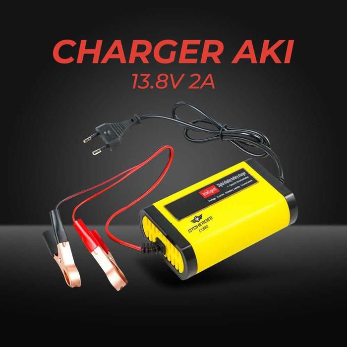 Charger Aki Digital Ces Aki Digital Charger Baterai Aki Mobil Motor LCD Display 12V 2A Charger Aki M