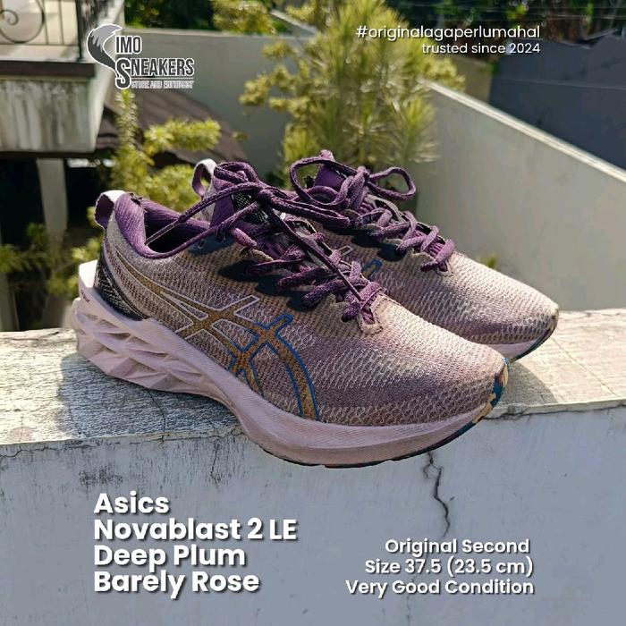 Asics Novablast 2 Pink Ungu Sepatu Running Lari Original