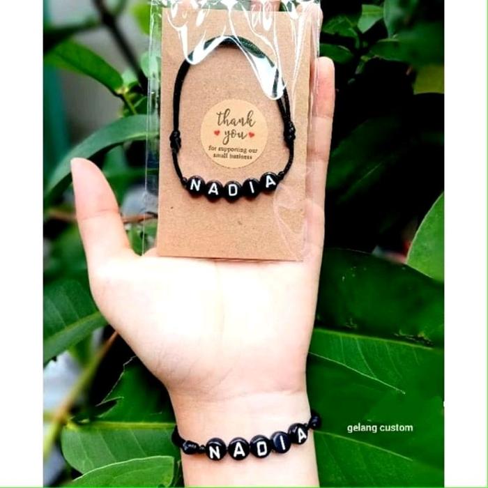 (COD) GELANG NAMA / GELANG KOSTUM NAMA TALI KOREA / GELANG NAMA GAYA KOREA
