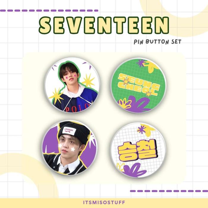 Seventeen Pin Button Member Set / Bros Seventeen Pin Button / Svt pin bros / Seventeen / Sebong / Pi