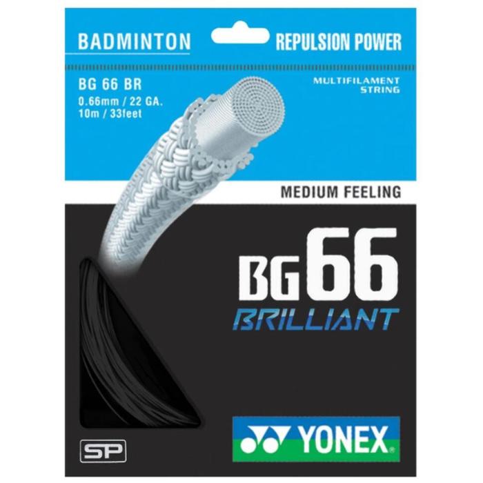 YONEX Senar Nylon Bulutangkis (10M) BG66BR  Black - 8963979