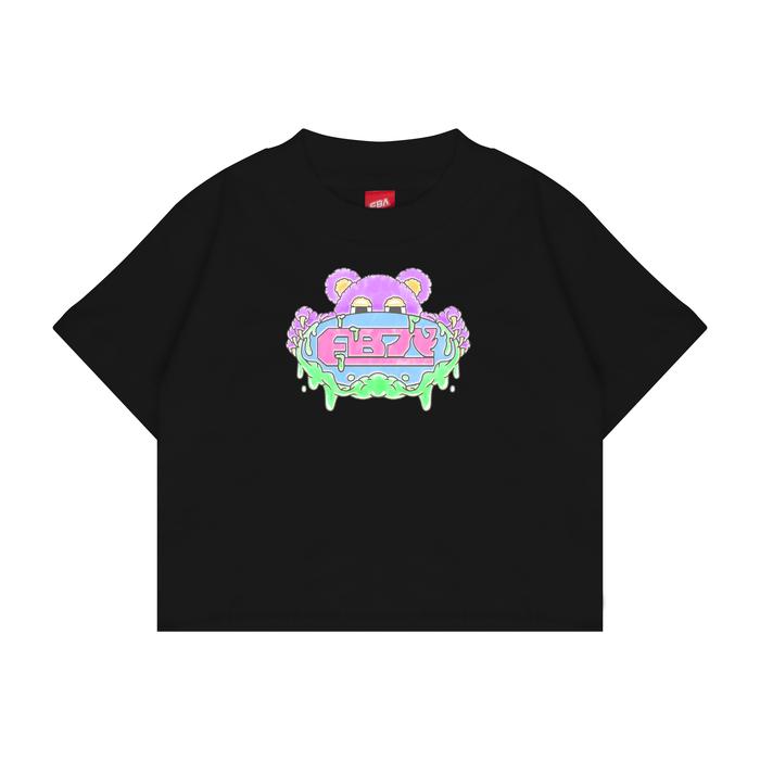 Eba Kids Kaos Anak Boxy Tshirt Unisex 1-10 Tahun Toxic Bear Hitam