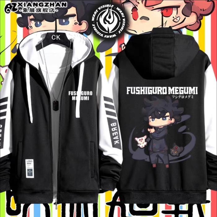 WareVisible Jacket Hoodie ZIPPER FUSHIGURO MEGUMI Oversize Korean Style Unisex Jaket Fleece