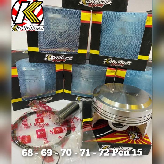 PISTON KIT KAWAHARA 65 66 67 68 69 70 71 72 PEN PIN 15 MENTAH MIO TIGER KWHR SET RING GL SEHER SEKER
