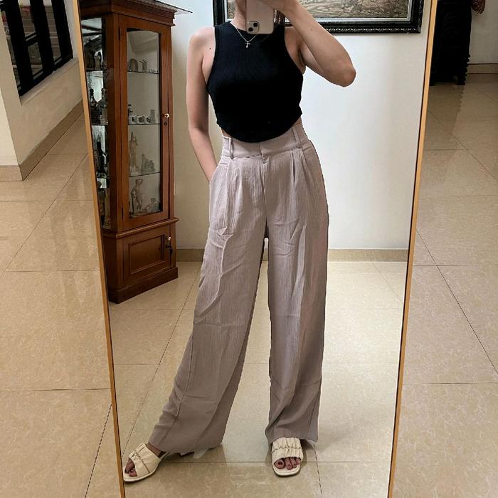 SEAN PANTS CELANA PANJANG KULOT WARNA CREAM COKLAT LILAC NAVY MINT BIRU MUDA
