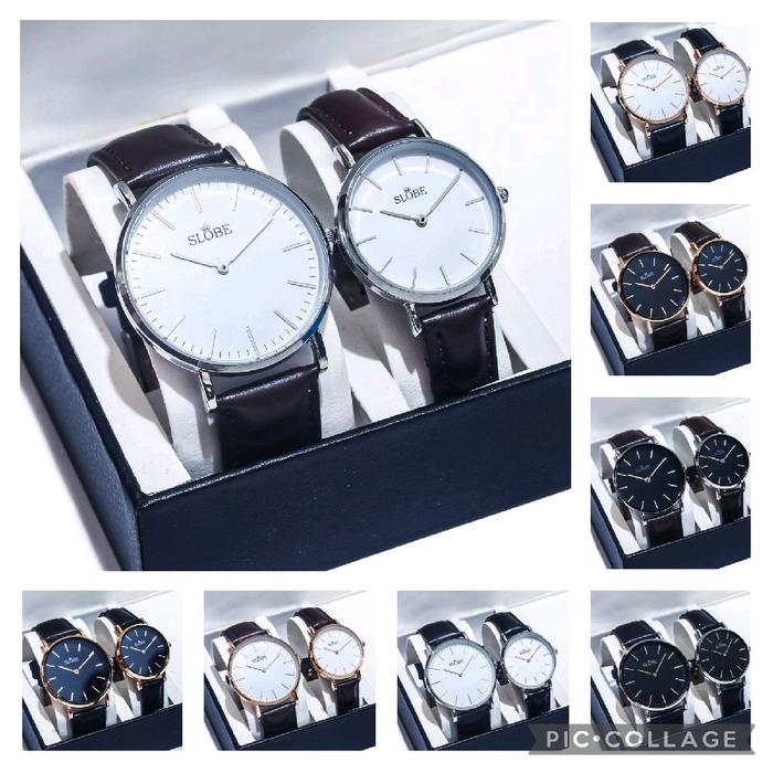 SLOBE COUPLE TALI KULIT jam tangan couple tali kulit