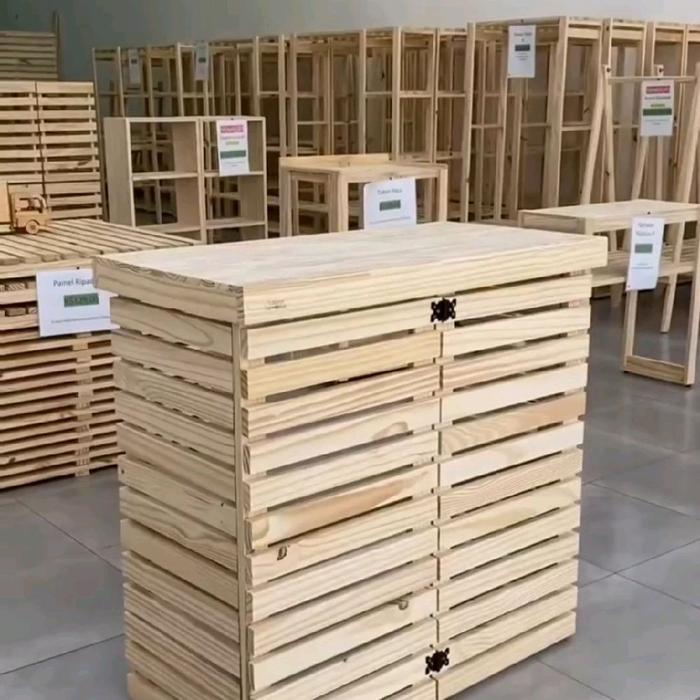 Booth portable meja kayu lipat container jualan 100 x 45 x 90 cm