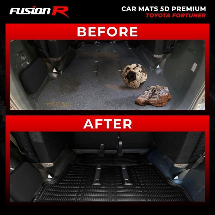 Fusion R Karpet Mobil 5D Mangkok Fortuner / Premium Car Carpet Carbon New Toyota Fortuner  Presisi F