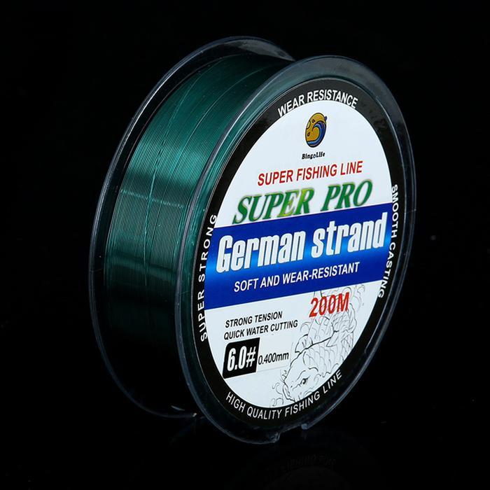 Germany Fishing Line 200m Kuat Anti Keriting Senar Peralatan Pancing - Hijau Tua 200m, 0.6#  0.128mm