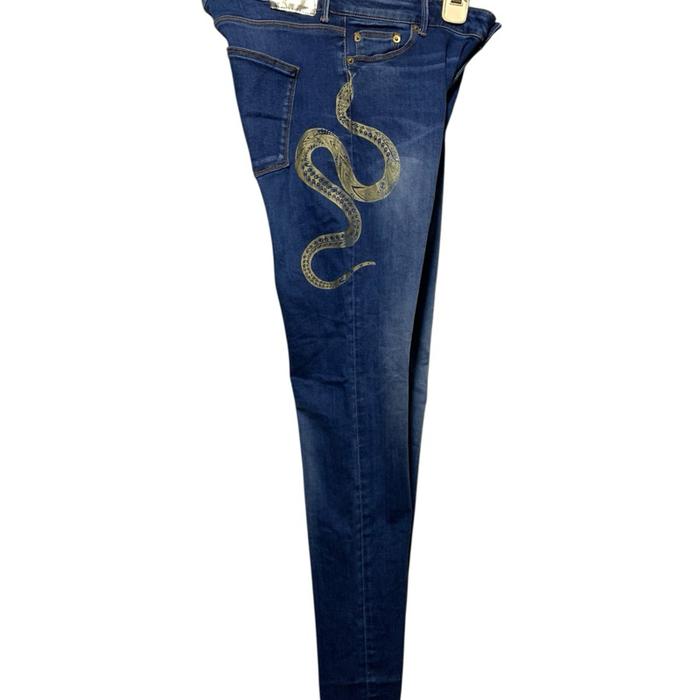 Roberto Cavalli gold snake skinny jeans