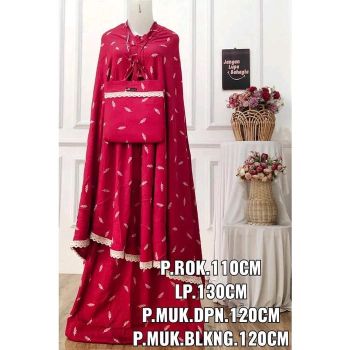 MUKENA DEWASA RAISAH RENDA KECIL/MUKENA MOTIF DAUN DEWASA JUMBO RAYON VISCOS Muslim Viscose