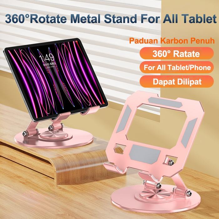 Tablet Stand Holder Aluminum alloy 360° Rotate for IPad/Tablet/Phone/Redmi/Xiaomi/Samsung