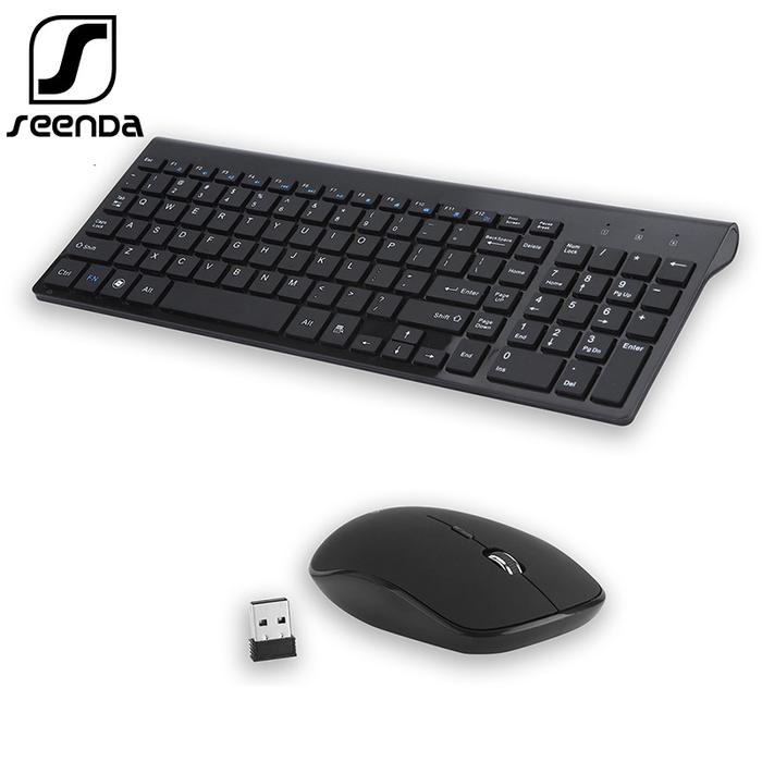 SeenDa 2.4G Wireless Keyboard Ultra Slim Full Size Keyboard with