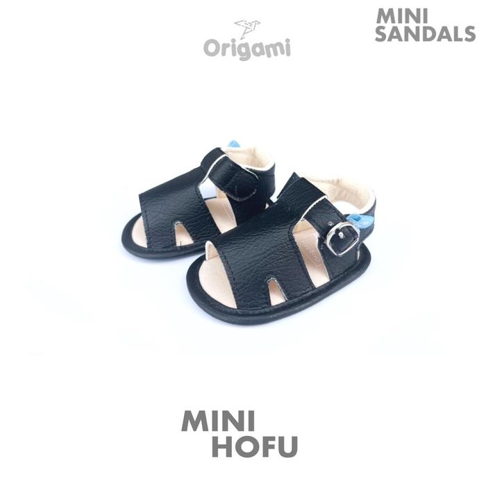 SANDAL ORIGAMI SERIES MINI HOFU HITAM/SANDAL BAYI/SENDAL BAYI/BABY SANDAL (0-12bulan)