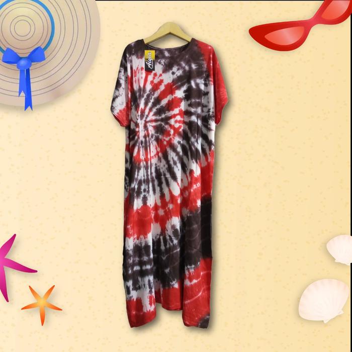 Daster Kaos Rayon Nyaman Motif Baju Tye Dye - Panjang 110-120cm - Busui, Lembut, Pendek, Kain, Tipis