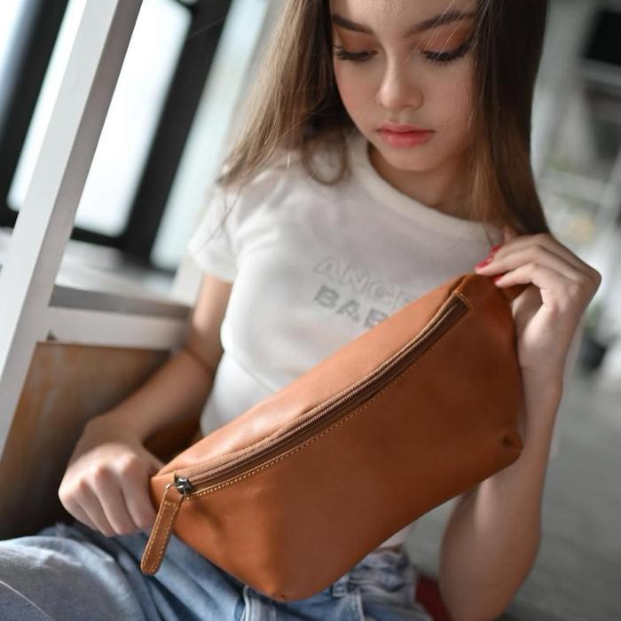 SASA DESIGN  waist bag kulit sapi asli size 30 cm x 3cm x13cm