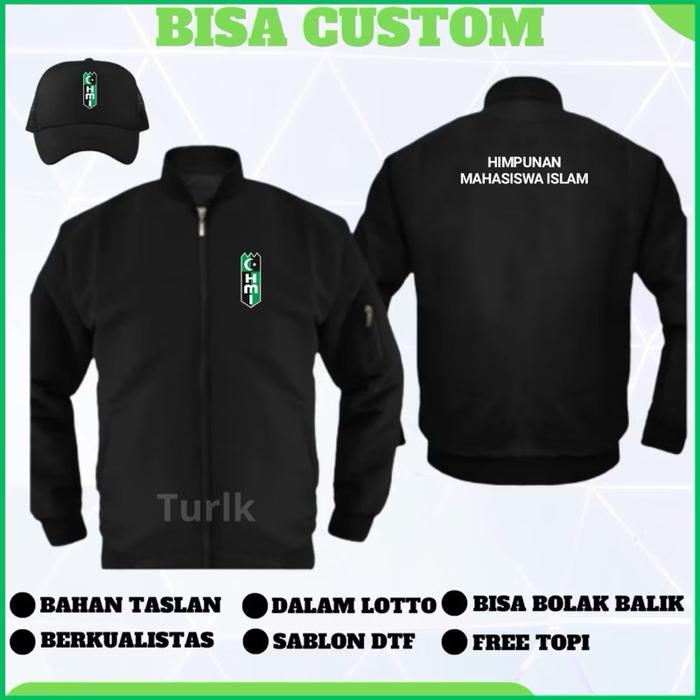 JAKET BOMBER HIMPUNAN MAHASISWA ISLAM HMI TERBARU FREE TOPI