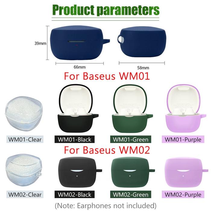 Cover Baseus WM02 Soft Case TPU Transparan Anti Jatuh Dengan Gesper Silikon Casing Pelindung Earphon