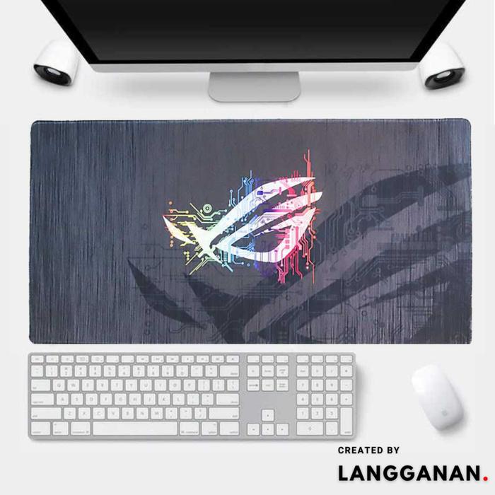 Mouse Pad Gaming Besar Desk Mat Alas Mouse Motif Asus Rog 80 x 40 Cm