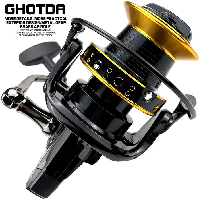 9000 10000 12000 Metal Spool Spinning Fishing Reel 12+1BB Speed Ratio