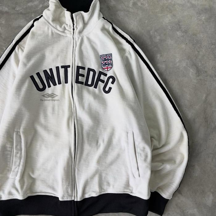 Jaket Tracktop Umbro England White Vintage