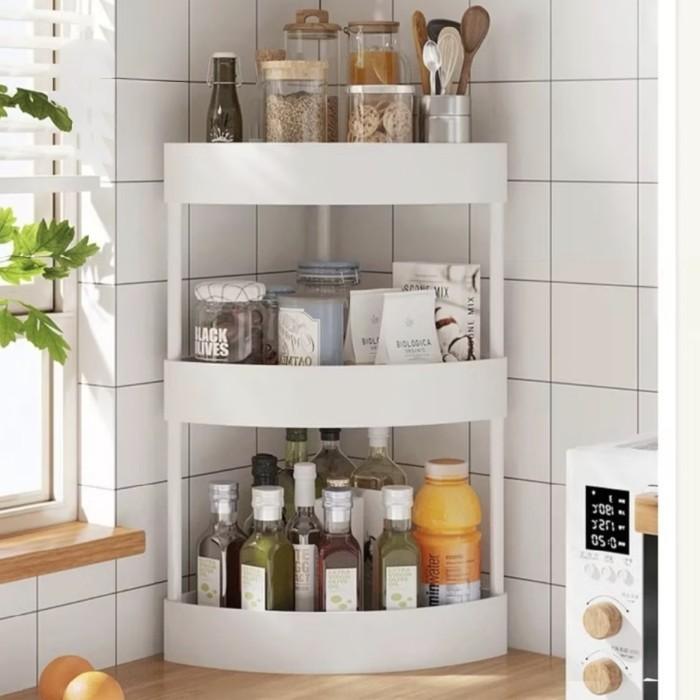 Rak Dapur Susun Sudut Rak Tempat Bumbu Dapur Meja Rak MakeUp Kosmetik