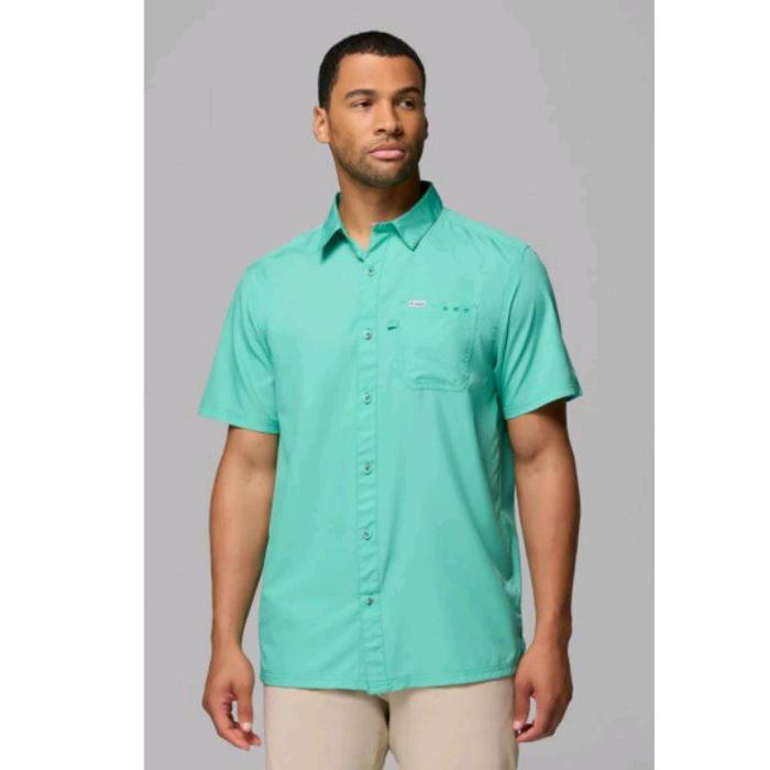 Kemeja Outdoor Columbia PFG Bahama II Short Sleeve - Toska Tua,(SIZE,S,L,XL) (New & Original)