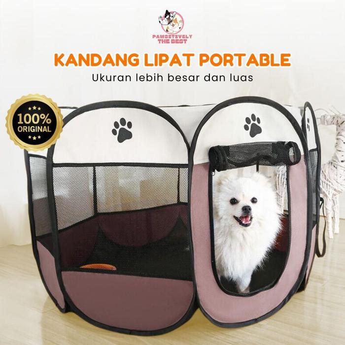 KANDANG LIPAT PORTABLE Untuk Anjing Kucing - Kandang Hewan Peliharaan Model Lipat Mudah Di Bawa - Ka