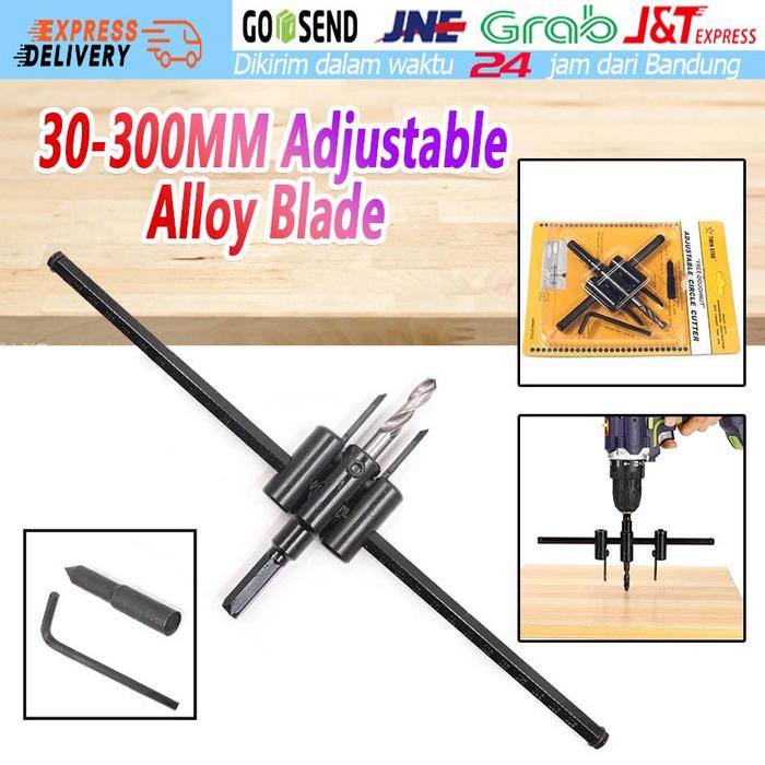 30-300MM Mata Bor Pelubang Kayu Jangka / Hole Saw Cutter Model Jangka Adjustable Circle Hole Cutter