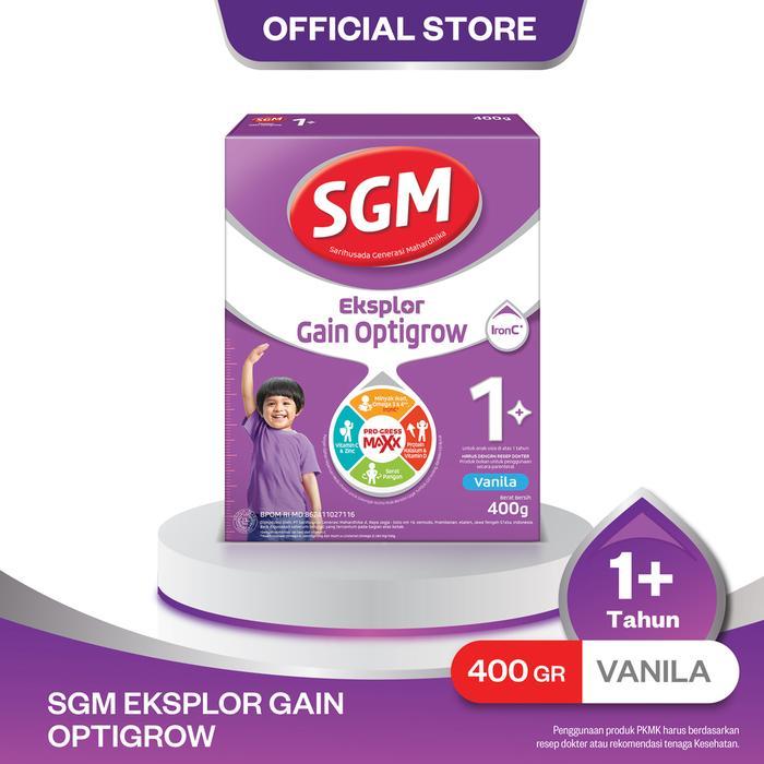SGM Gain Optigrow 1+ Vanila 400g – Susu Pertumbuhan Anak Rasa Vanila
