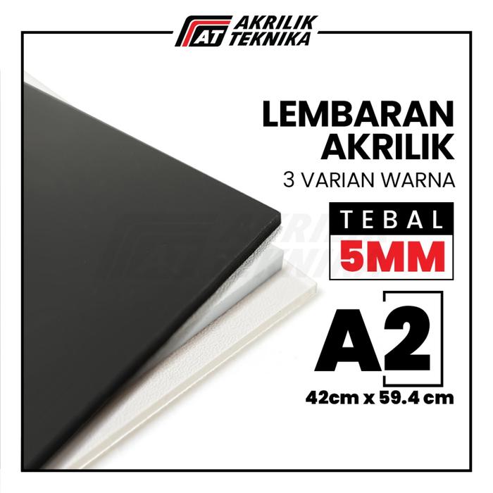Lembaran Akrilik A2 5mm / Acrylic Sheet Clear / Akrilik Bening Hitam Putih
