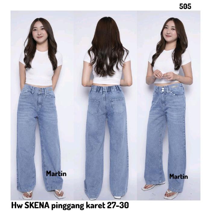Celana JEANS SKENA IMPORT  *Martin*  Wanita Denim Panjang Dewasa
