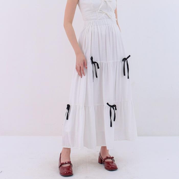 Vav - Peony Skirt Ribbon / Ruby Rok Coquette / Coquette Maxi Skirt -Pn