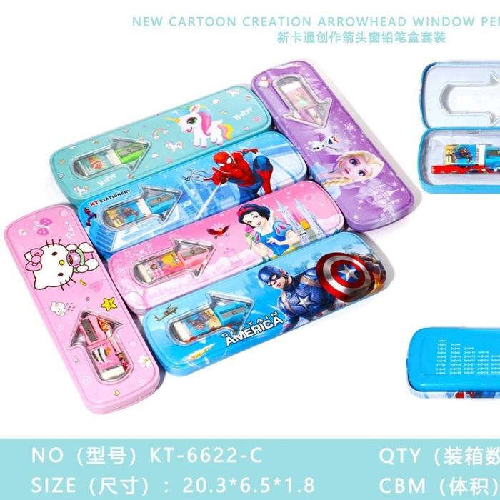 Kotak Pensil Kaleng LPY99-16 Pencil Case Kaleng LPY 99-16 Tempat Pensil Kaleng Alat Tulis Kaleng Set
