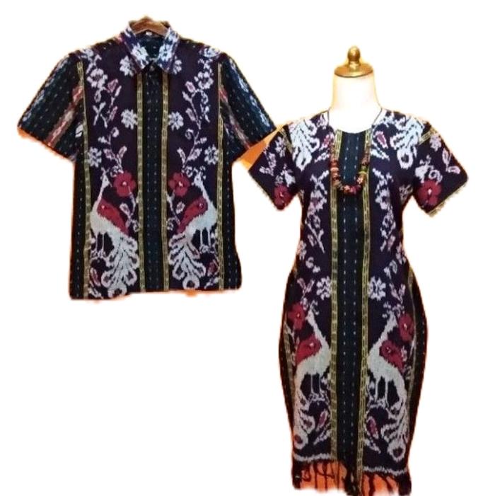 dress tenun ikat motif merak bisa di buat semua pakaian cewek cowok