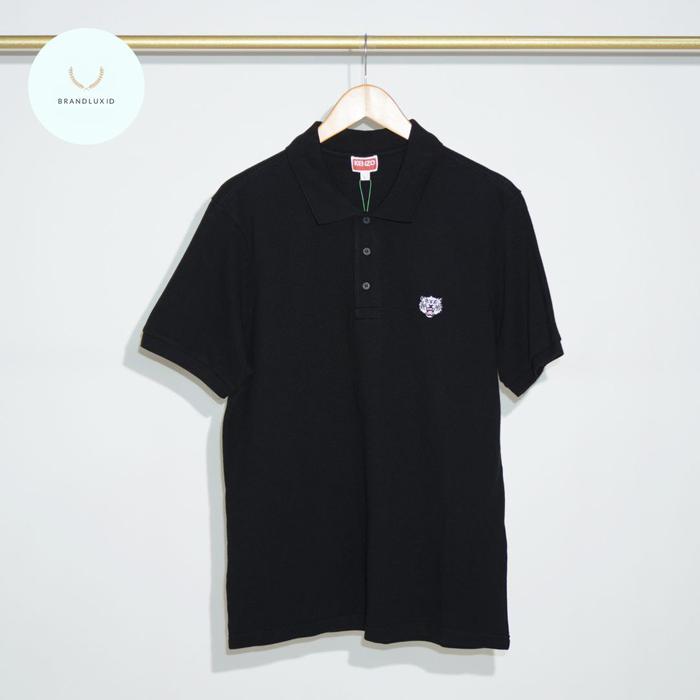 Kenzo �Kenzo Happy Tiger� Embroidered Slim Polo Shirt In Cotton Black