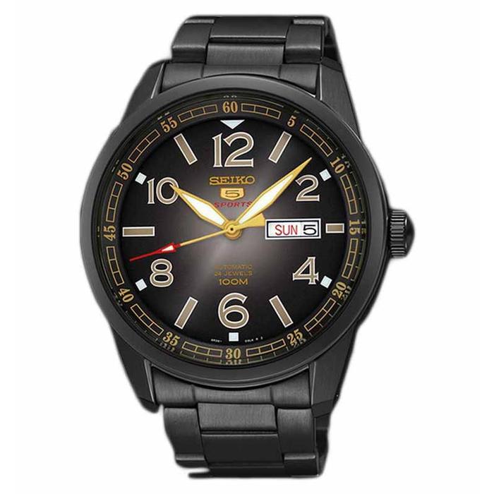 Jam Tangan Seiko 5 SRP631K1 Sports Full Black Gold