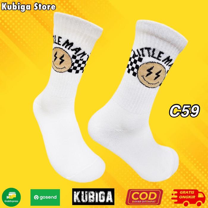 Kaos Kaki Oldskool Motif Little Man Smile - C59
