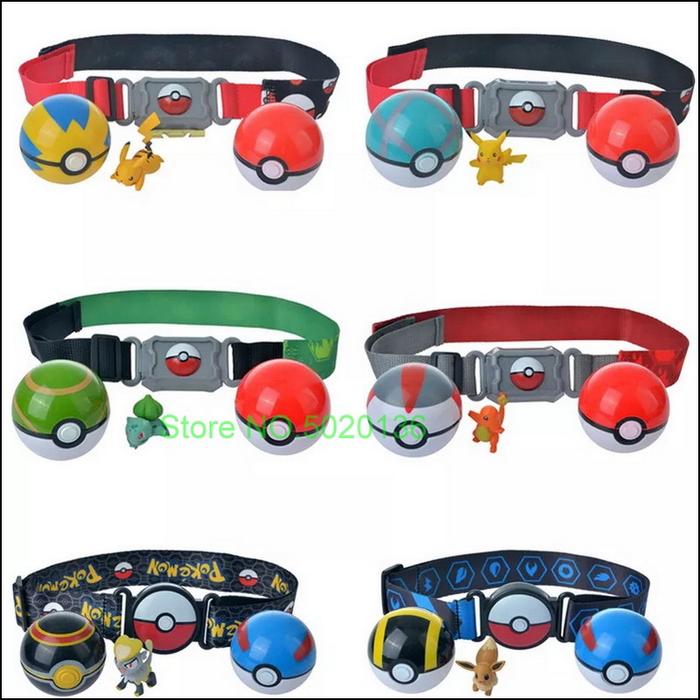 New Pokemon Go Game Charizard Pikachu Figurine Pokemon Clip N GO Carry Poke Ball Belt Set PVC Action