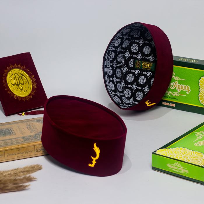 Peci Songkok Kopiah Kujang Bordir Merah Maroon Betawi