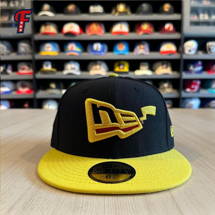 New Era Anime Pokemon Pikachu Logo Collab Black Yellow 59FIFTY Fitted