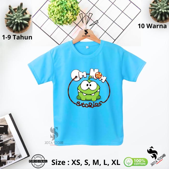 Kaos Anak Motif OM NOM Stories/Baju Anak Unisex/Atasan anak 1-9 tahun Kids Katun Laki-Laki Perempuan
