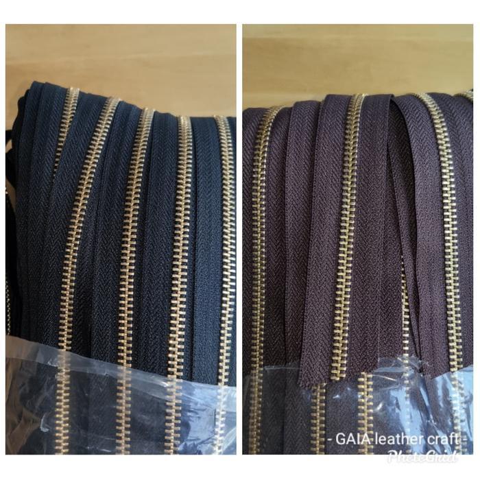 YKK zipper ritsleting resleting besi no 5 dua arah - gold