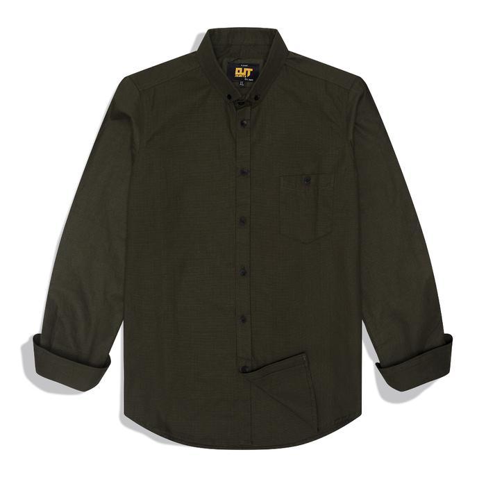 PROMO Kemeja Flanel Lengan Panjang Warna Hijau Army Unisex Pria Wanita